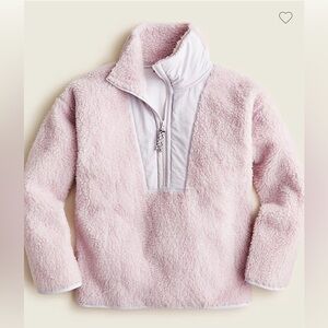 J. Crew Teddy ‘Sherpa’ Half-Zip Sweatshirt in Quartz (Light Purple), Size Large